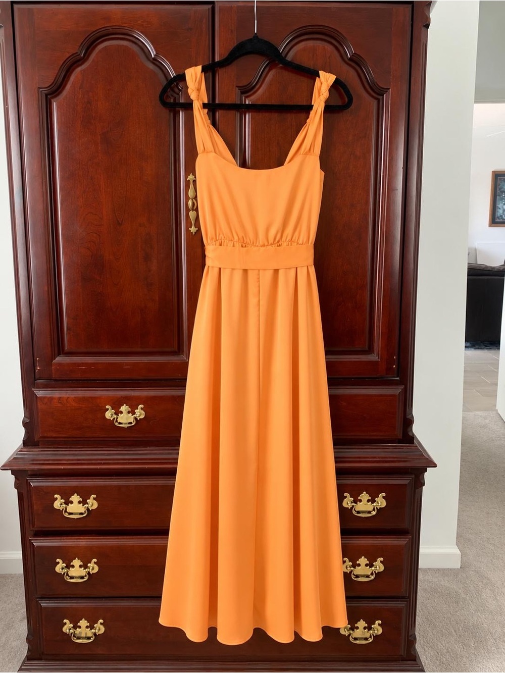 Trendyol Orange Maxi Dress with Twisted Straps